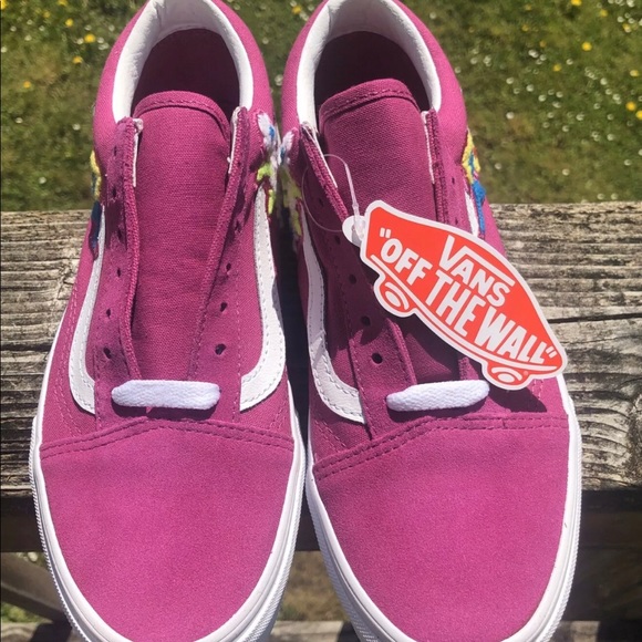 Vans Old Skool Floral Floralchenile Fuchsia Shoes - Picture 4 of 6